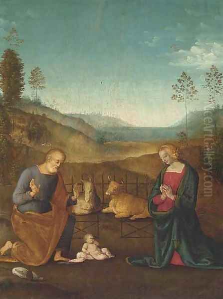 The Nativity Oil Painting by Pietro Vannucci Perugino