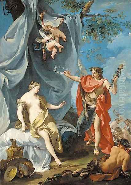 Bacchus and Ariadne Oil Painting by Giovanni Battista The Younger Pittoni