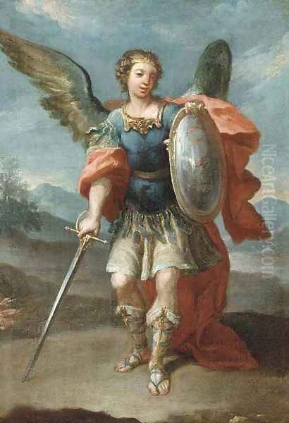 The Archangel Saint Michael Oil Painting by Giovanni Battista The Younger Pittoni