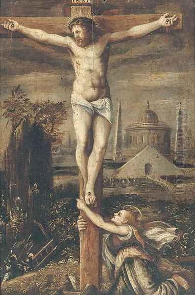 The Crucifixion Oil Painting by Lodovico Pozzoserrato (see Toeput, Lodewijk)