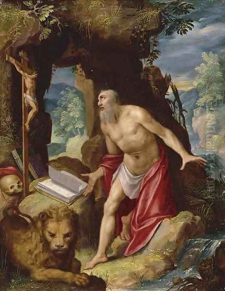 Saint Jerome Oil Painting by Lodovico Pozzoserrato (see Toeput, Lodewijk)