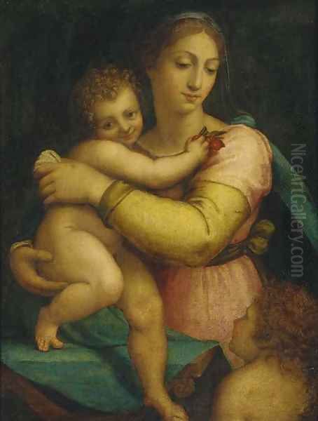 The Madonna and Child with the Infant Saint John the Baptist Oil Painting by Sebastiano Del Piombo