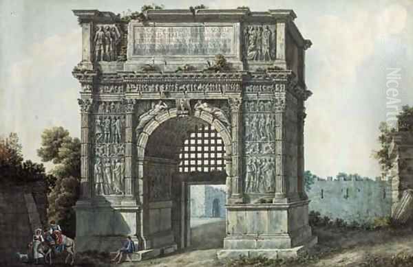 The Arch of Trajan, Rome Oil Painting by Simone Pomardi