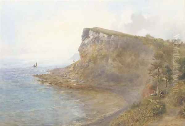 Seaton Bay, Devon Oil Painting by Arthur W. Perry