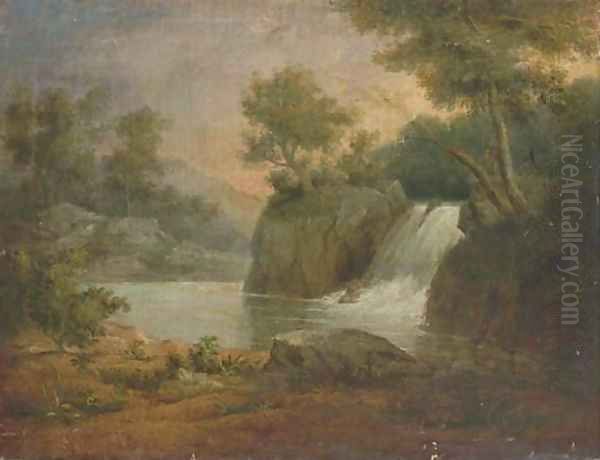 Landscape with Waterfall Oil Painting by James Snr Peale