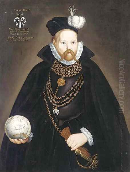 Portrait of Tycho Brahe (1546-1601) Oil Painting by School Of Prague