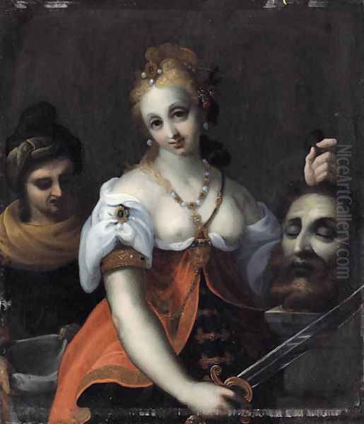 Judith with the head of Holofernes Oil Painting by School Of Prague