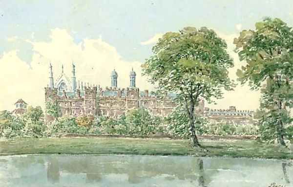 Luxmore's garden with the cloisters behind, Eton College Oil Painting by Thomas Percy