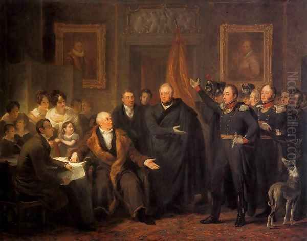 The Triumvirate Assuming Power on behalf of the Prince of Orange, 21 November 18 Oil Painting by Jan Willem Pieneman