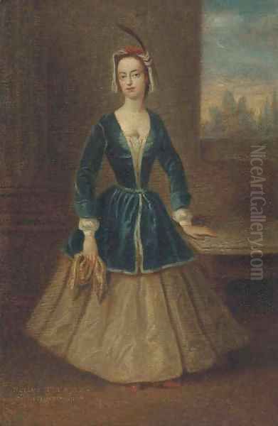 Portrait of Selina Shirley (1707-1791) Oil Painting by Charles Philips