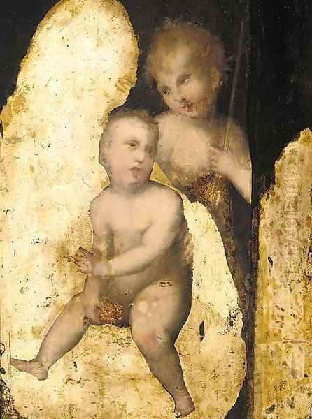 The Madonna and Child with the Infant Saint John the Baptist Oil Painting by Domenico Puligo