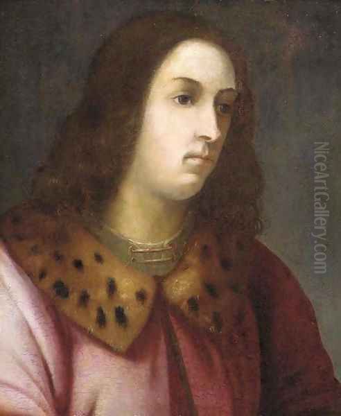 Portrait of Lorenzo di Pierfrancesco di Lorenzo Vecchio de' Medici (1463-1503) Oil Painting by Domenico Puligo