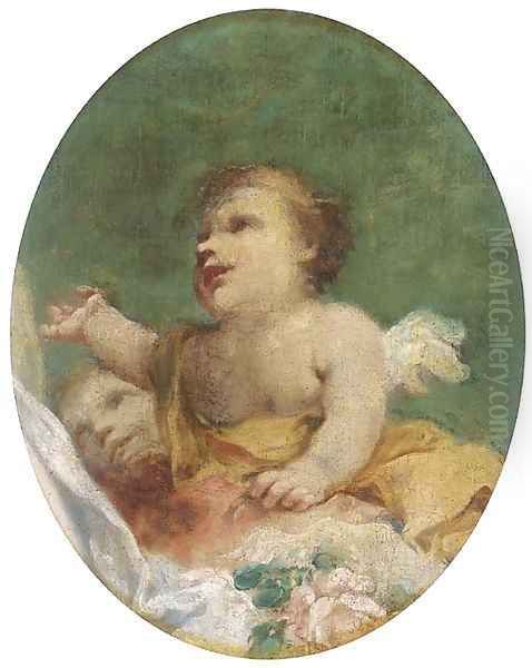 Amorini Oil Painting by Giovanni Antonio Pellegrini