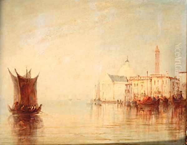 San Giorgio Maggiore from the lagoon, Venice Oil Painting by James Baker Pyne