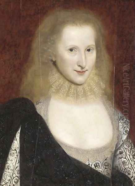 Portrait of a Lady, said to be Anne of Denmark Oil Painting by Robert Peake