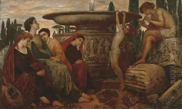 The Grecian fountain Oil Painting by Valentine Cameron Prinsep