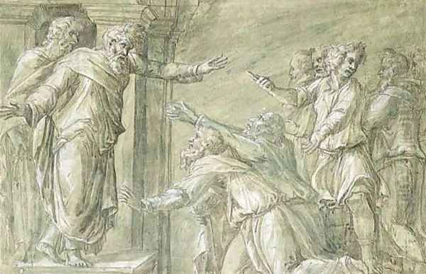 Saint Paul preaching to the Athenians Oil Painting by Biagio Pupini