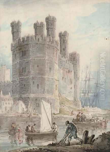 Caernarvon Castle, Wales Oil Painting by William Payne