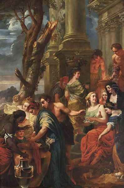 Thetis Dips Achilles In A Vase With Water From The Styx Oil Painting by Jan-Erasmus Quellinus