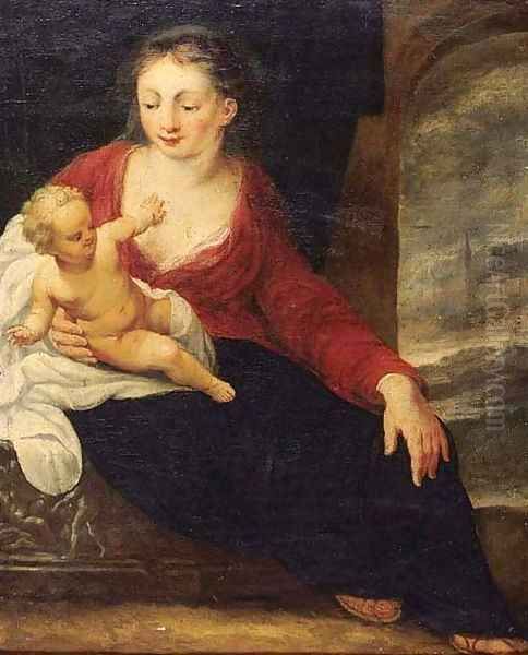 The Madonna and Child Oil Painting by Erasmus II Quellin (Quellinus)