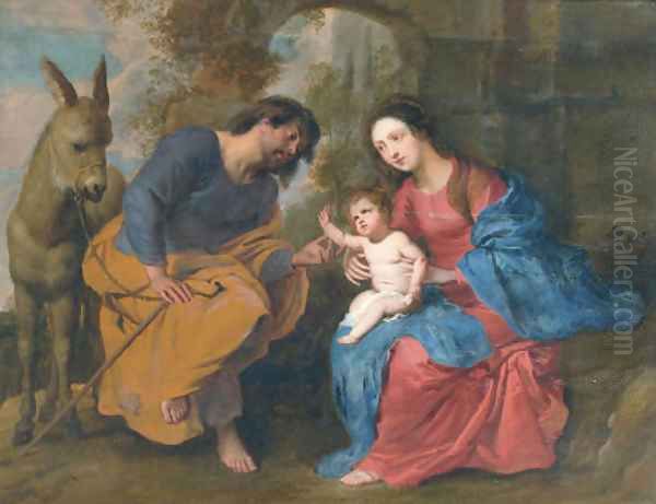 The Rest on the Flight into Egypt Oil Painting by Erasmus II Quellin (Quellinus)