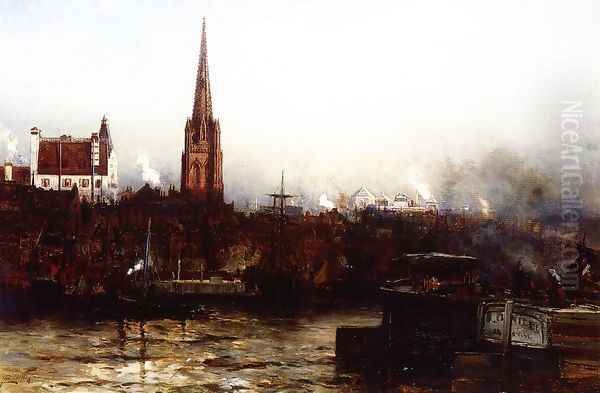 Trinity from the River Oil Painting by Arthur Quartley