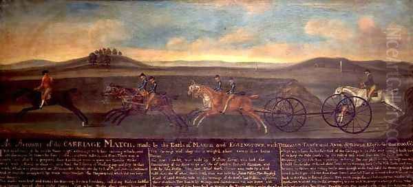 The Carriage Match run by the Earls of March and Eglington on Newmarket Heath, 29th August 1780 Oil Painting by Daniel Quigley