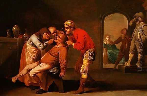 A Visit to the Dentist, 1634 Oil Painting by Pieter Jansz. Quast