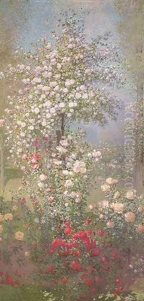 Roses (2) 1909-16 Oil Painting by Ernest Quost