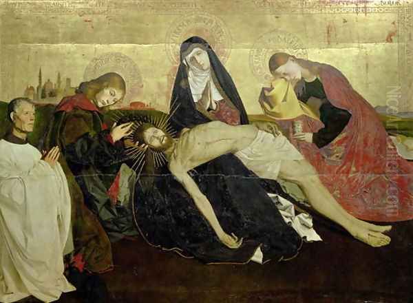 The Avignon Pieta, 1444-66 Oil Painting by Enguerrand Quarton