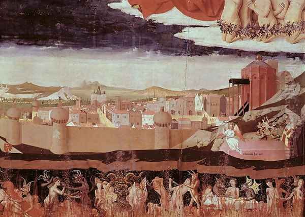 The Damned in Hell, from the Coronation of the Virgin, completed 1454 Oil Painting by Enguerrand Quarton