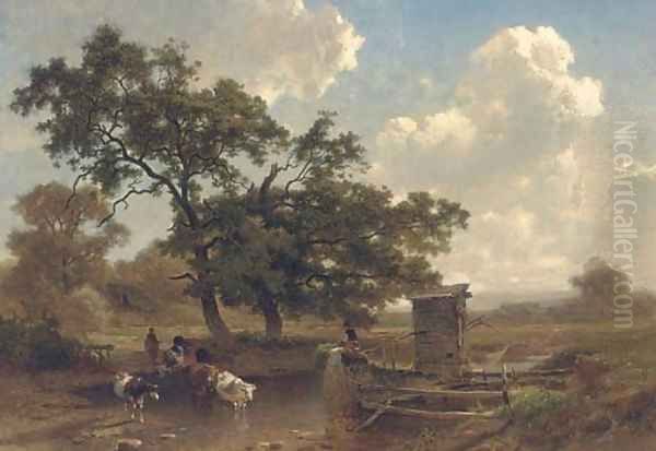 Pastoral idyll Oil Painting by Joseph Quinaux