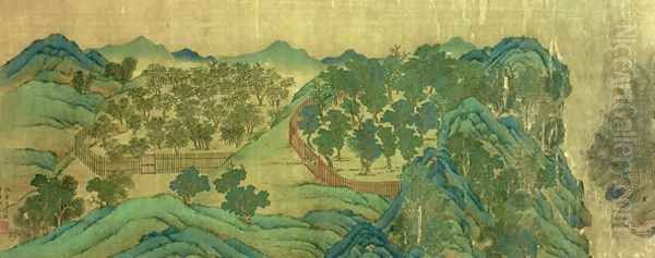 The Garden of Wang Chuans Residence, after the Painting Style and Poetry of Wang Wei 701-761 Oil Painting by Ying Qiu