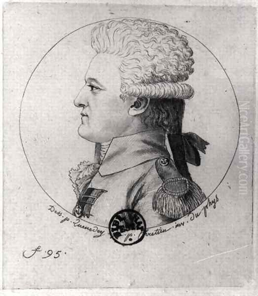 Portrait of Pierre Charles de Villeneuve 1763-1806, engraved by Gilles Louis Chretien 1754-1811 Oil Painting by Edme Quenedey