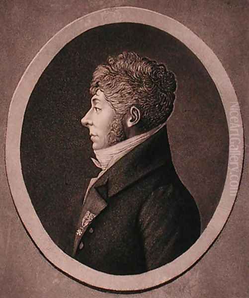 Portrait of Etienne-Nicolas Mehul 1763-1817 engraved by Edme Quenedey 1756-1830 Oil Painting by Edme Quenedey