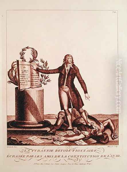 The Tyrant of the Revolution Crushed by the Supporters of the Constitution of An III 25th August 1795 engraved by Massol by Queverdo, Francois Maria Isidore