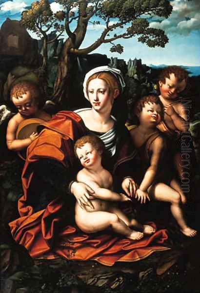 The Madonna and Child Oil Painting by Bernardino Marchiselli 'de Quagis' (Bernazzano)