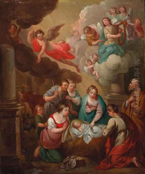 The Adoration of the Shepherds Oil Painting by Erasmus II Quellin (Quellinus)