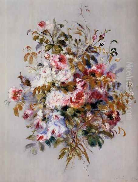 A Bouquet Of Roses Oil Painting by Pierre Auguste Renoir