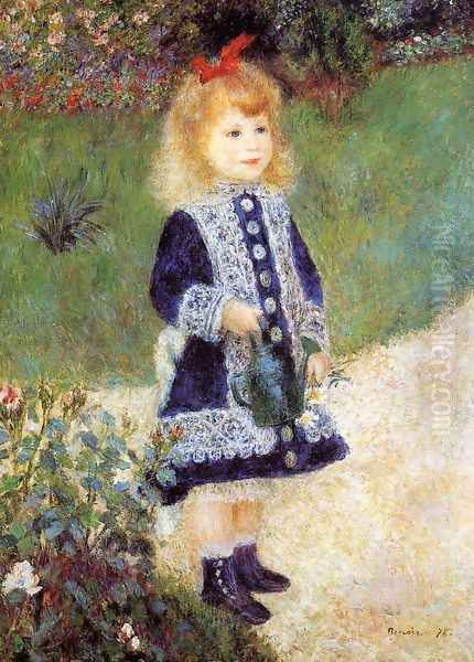 Girl With A Watering Can Oil Painting by Pierre Auguste Renoir