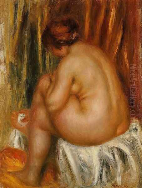 After Bathing (nude Study) Oil Painting by Pierre Auguste Renoir