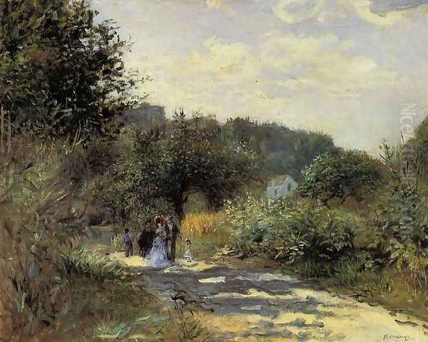 A Road In Louveciennes Oil Painting by Pierre Auguste Renoir