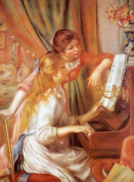 Girls At The Piano2 Oil Painting by Pierre Auguste Renoir