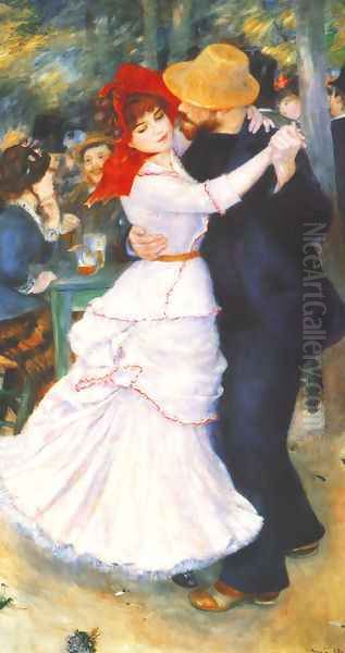 Dance At Bougival Oil Painting by Pierre Auguste Renoir