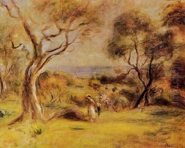 A Walk By The Sea Oil Painting by Pierre Auguste Renoir