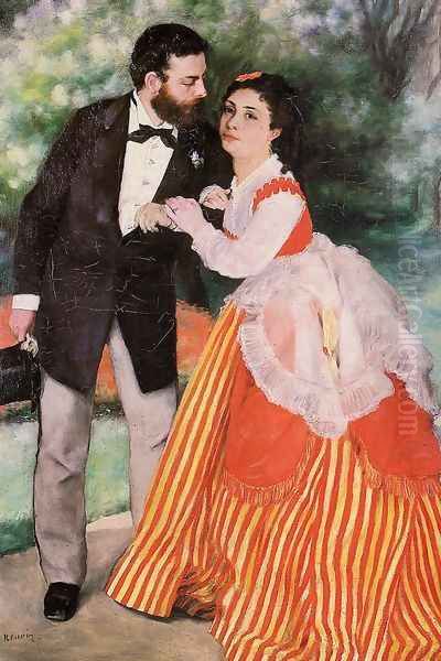 Alfred Sisley With His Wife Oil Painting by Pierre Auguste Renoir