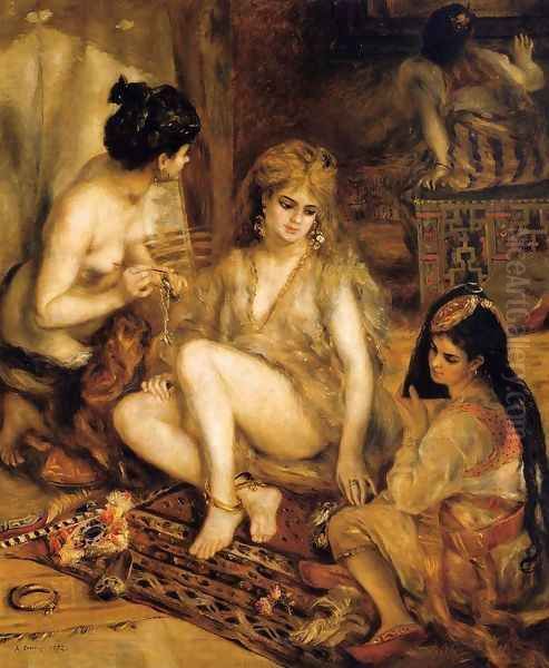 The Harem Aka Parisian Women Dresses As Algerians Oil Painting by Pierre Auguste Renoir