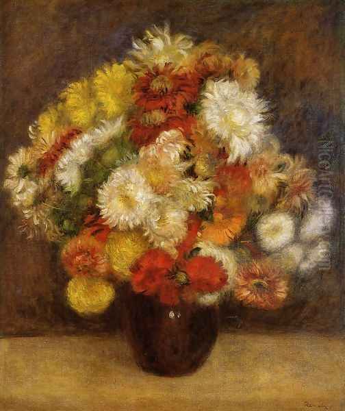 Bouquet Of Chrysanthemums Oil Painting by Pierre Auguste Renoir