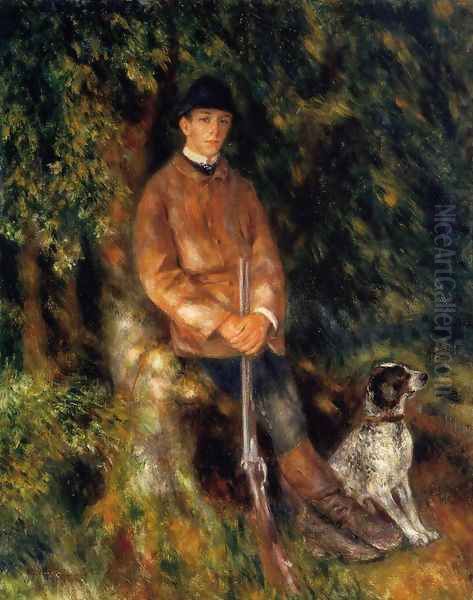 Alfred Berard And His Dog Oil Painting by Pierre Auguste Renoir