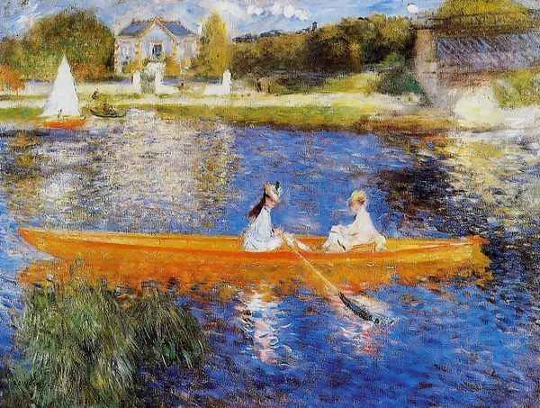 The Seine At Asnieres Aka The Skiff Oil Painting by Pierre Auguste Renoir